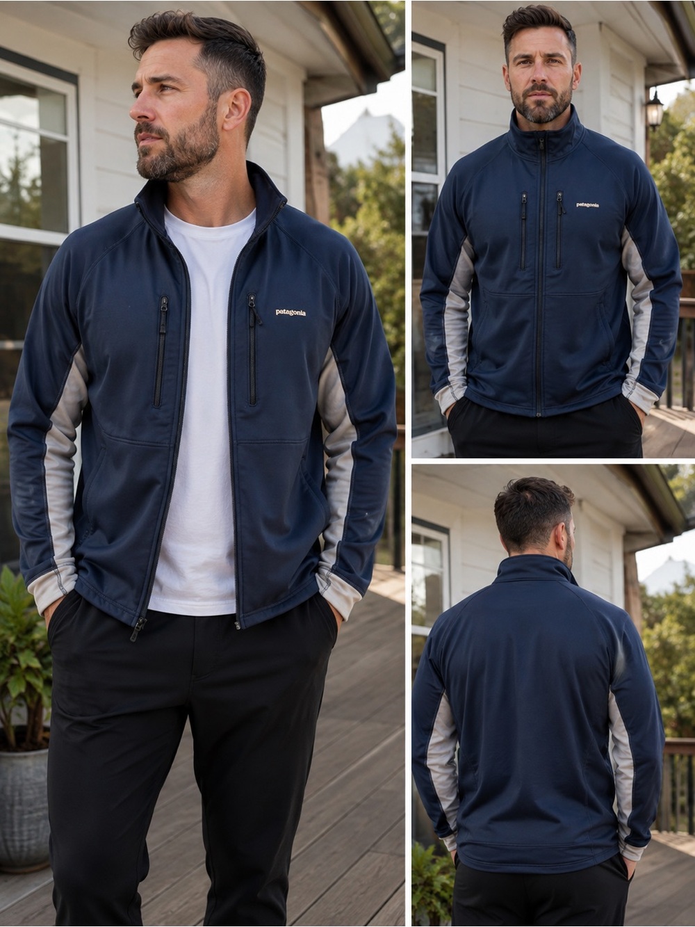 Patagonia Men’s XL Navy and Gray Full-Zip Jacket